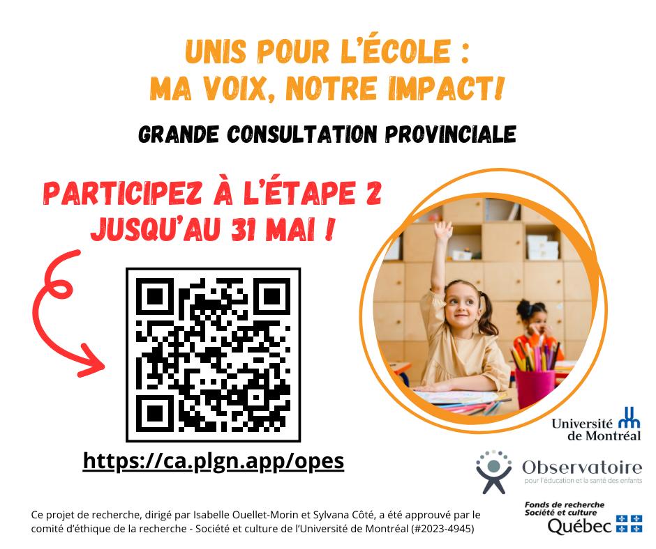 ÉTAPE 2 – Unis pour l’École : ma voix, notre impact!