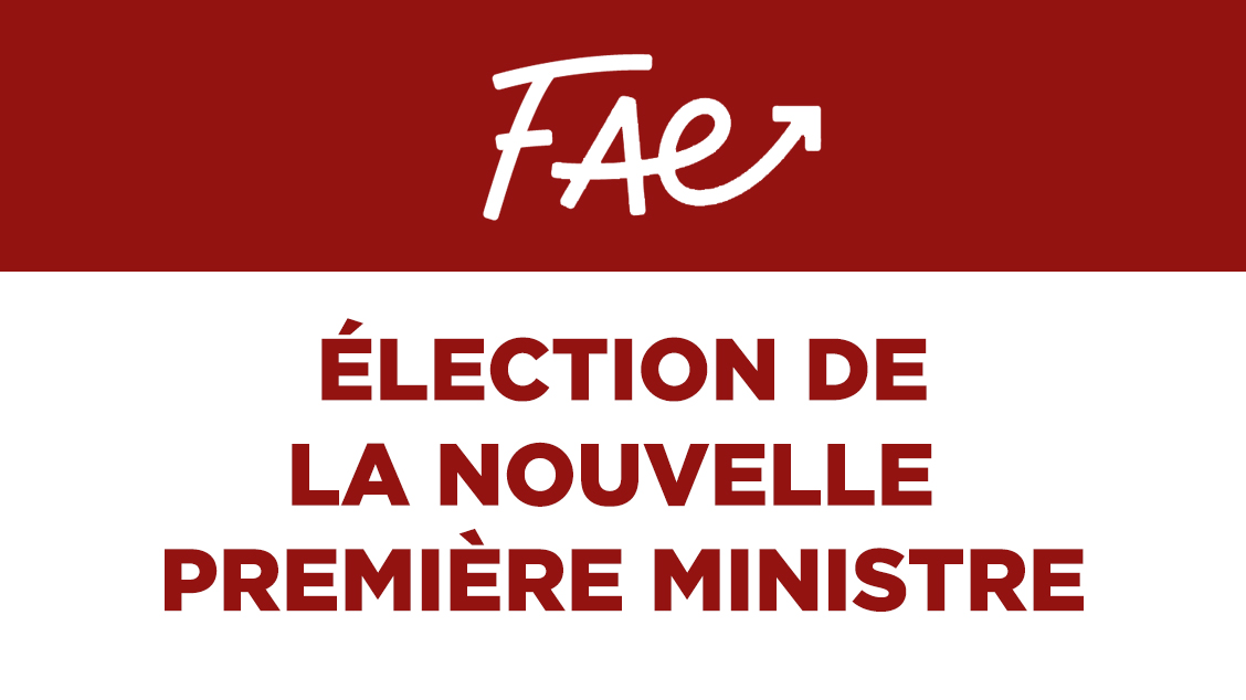 Communiqué FAE – Élection de la nouvelle première ministre