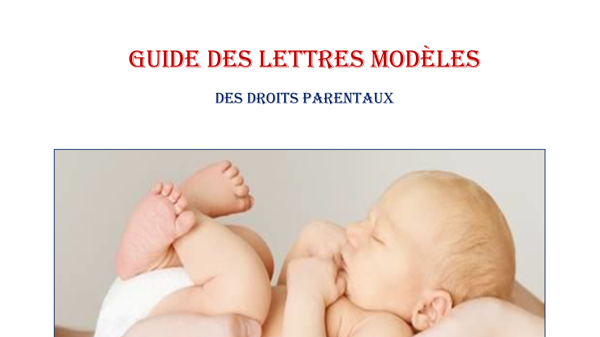 Guide des Lettres modèles des droits parentaux