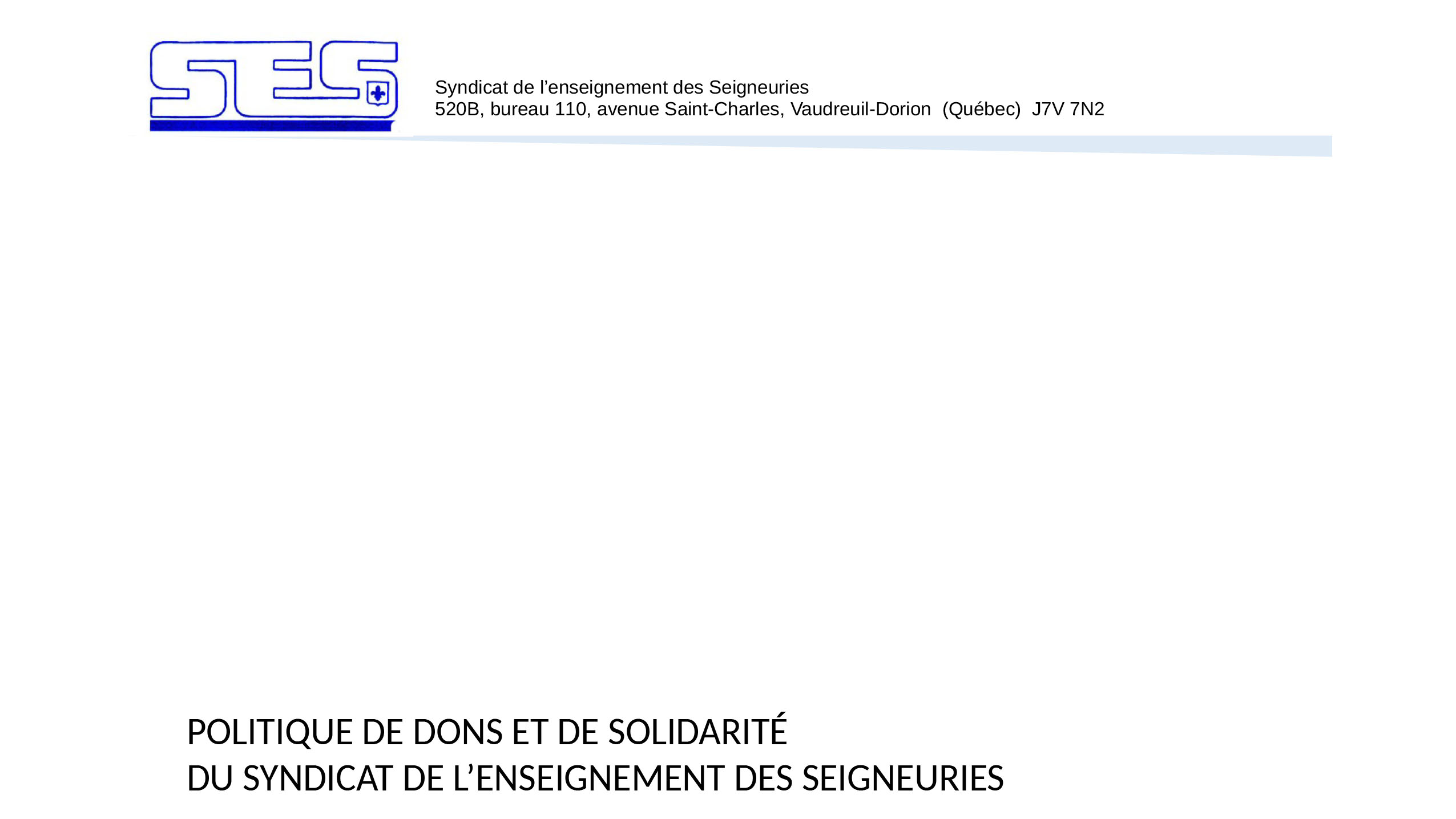 Politique de dons et solidarités