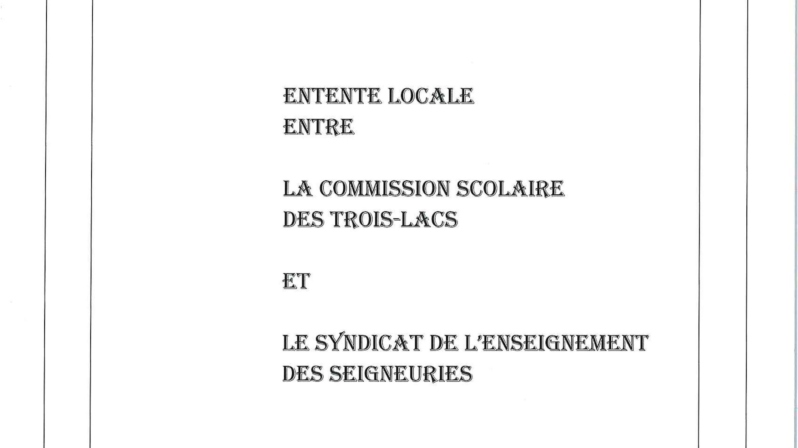 L&rsquo;Entente locale