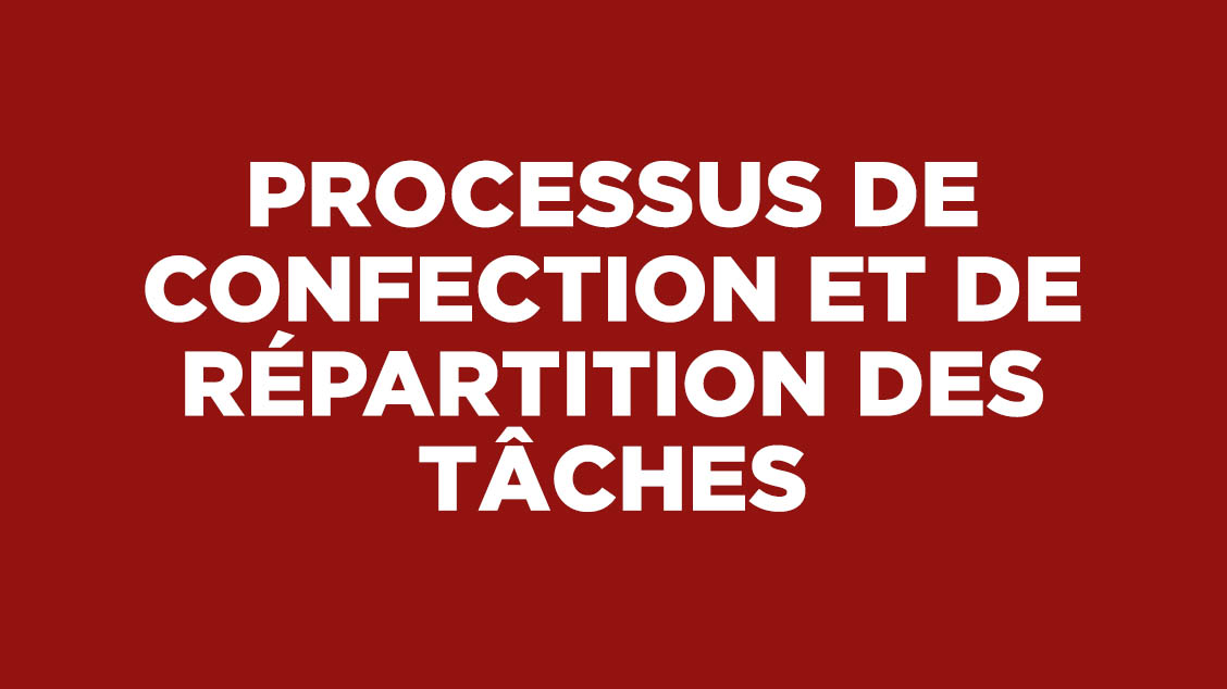 Processus de confection et de répartition des tâches