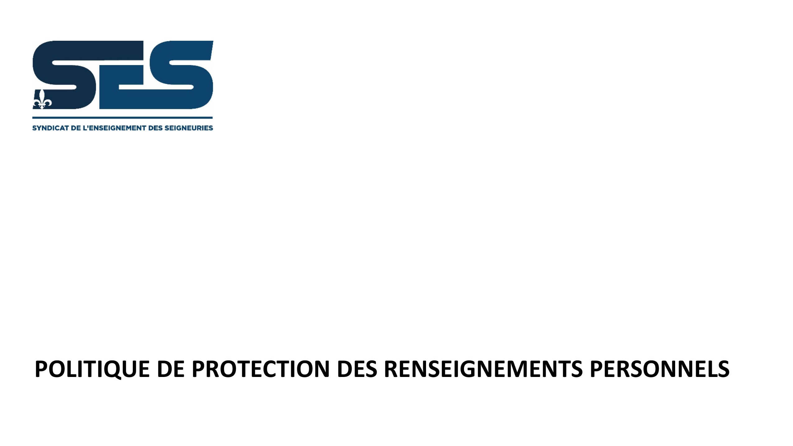 Politique de protection des renseignements personnels