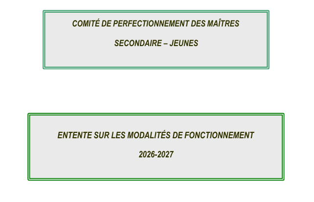 Modalités de fonctionnement – secteur Jeunes
