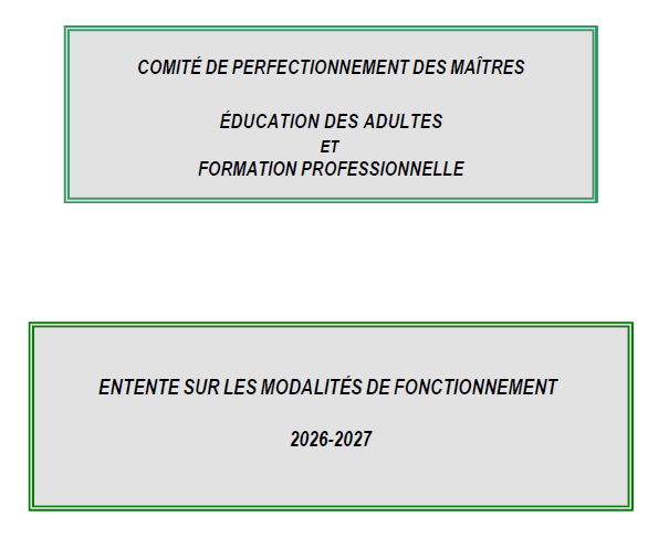 Modalités de fonctionnement – secteurs EDA/FP