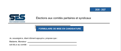 Formulaire mise en candidature