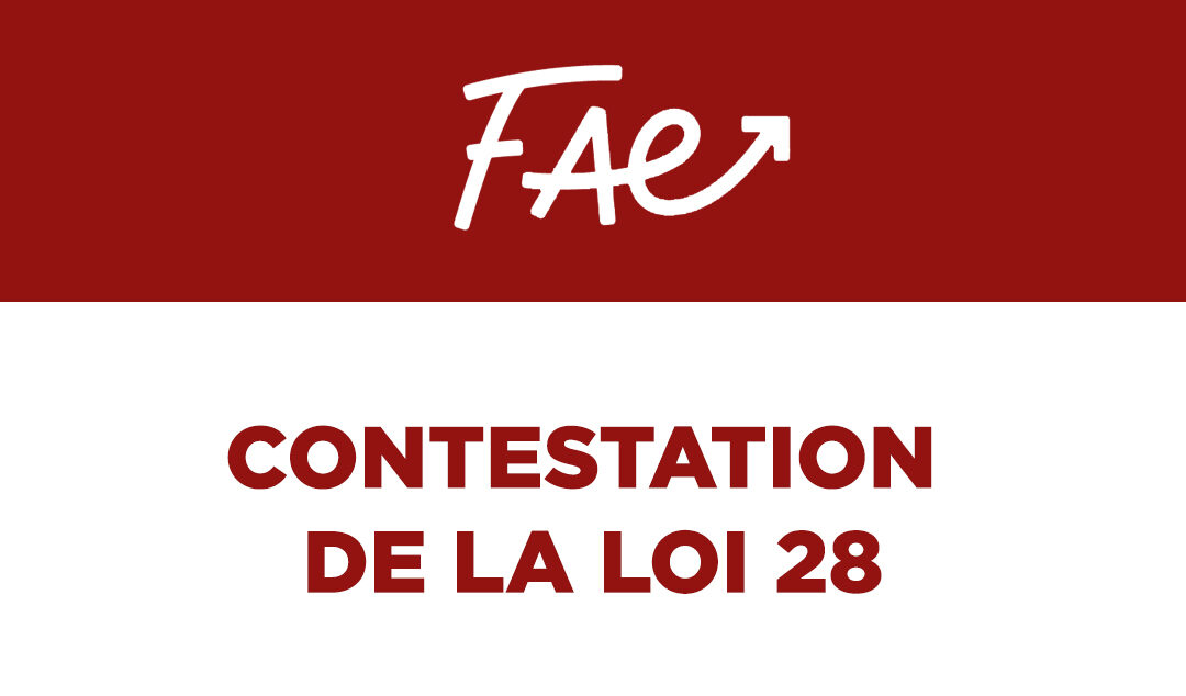 Contestation de la Loi 28 – communiqué de presse intersyndical