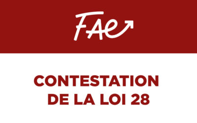 Contestation de la Loi 28 – communiqué de presse intersyndical