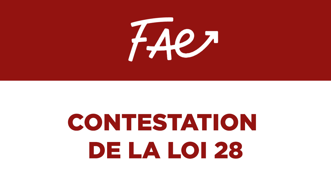 Contestation de la Loi 28 – communiqué de presse intersyndical