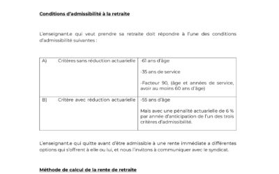 Régime de retraite des enseignant.es