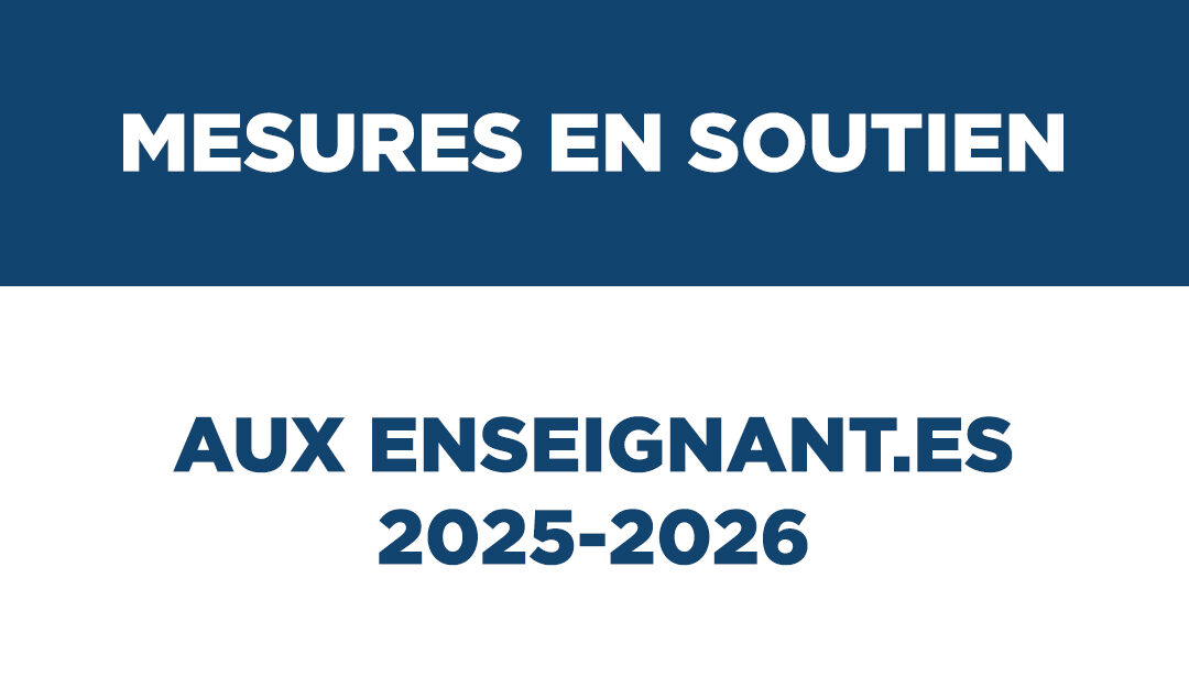 Mesures en soutien aux enseignant.es 2025-2026